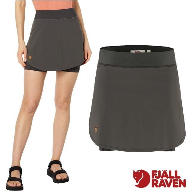 【Fjallraven 小狐狸】女 Abisko Midsummer 彈性輕量透氣休閒褲裙/84780-018 石頭灰✿30E010